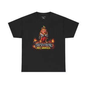 Chicken & Pig Hot Sauces T-Shirt — ‘Get The Heat’ Spicy BBQ Tee